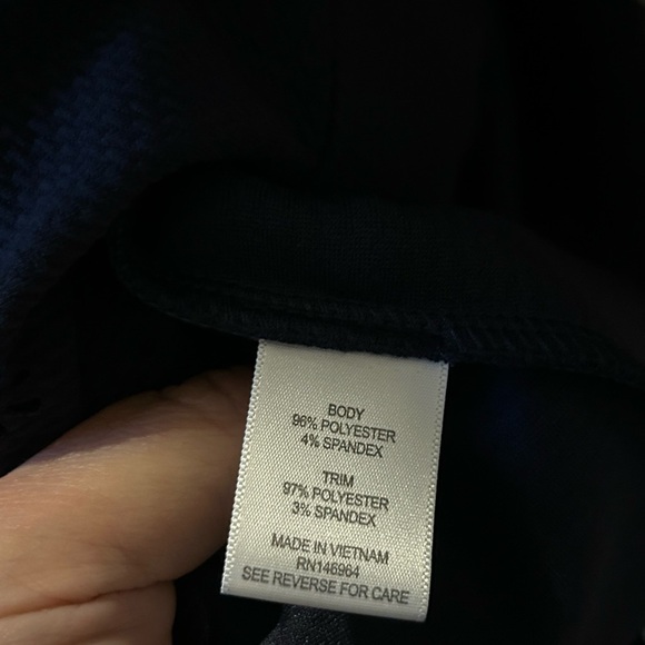 Signature by Robbie Bee Women’s Navy Blue Eye-Hole Floral Bottom Trim Pattern Sl - Picture 9 of 9